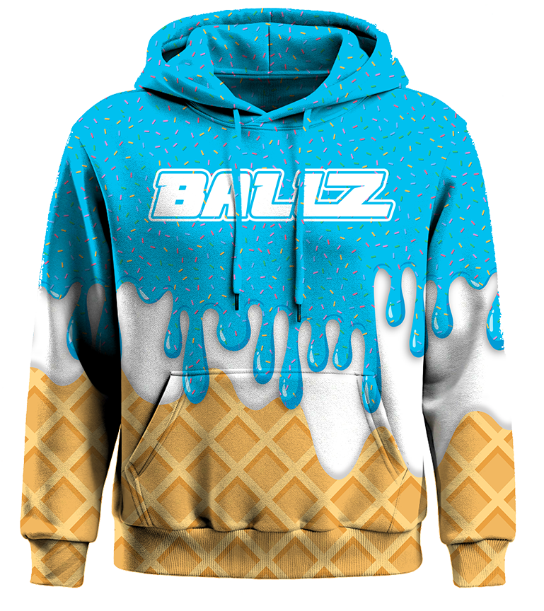 Youth Light Blue Ice Cream Drip Hoodie Main image