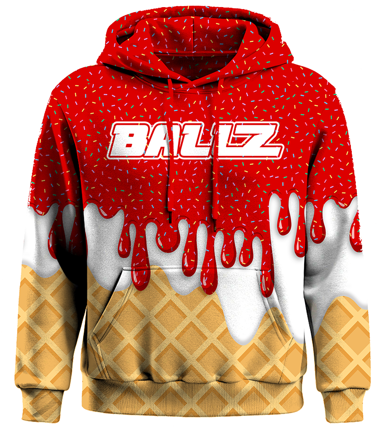 Youth Red Ice Cream Drip Hoodie Main image