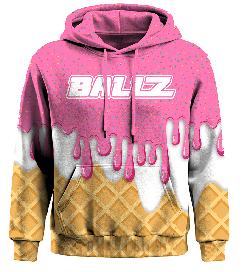Youth Light Pink Ice Cream Drip Hoodie