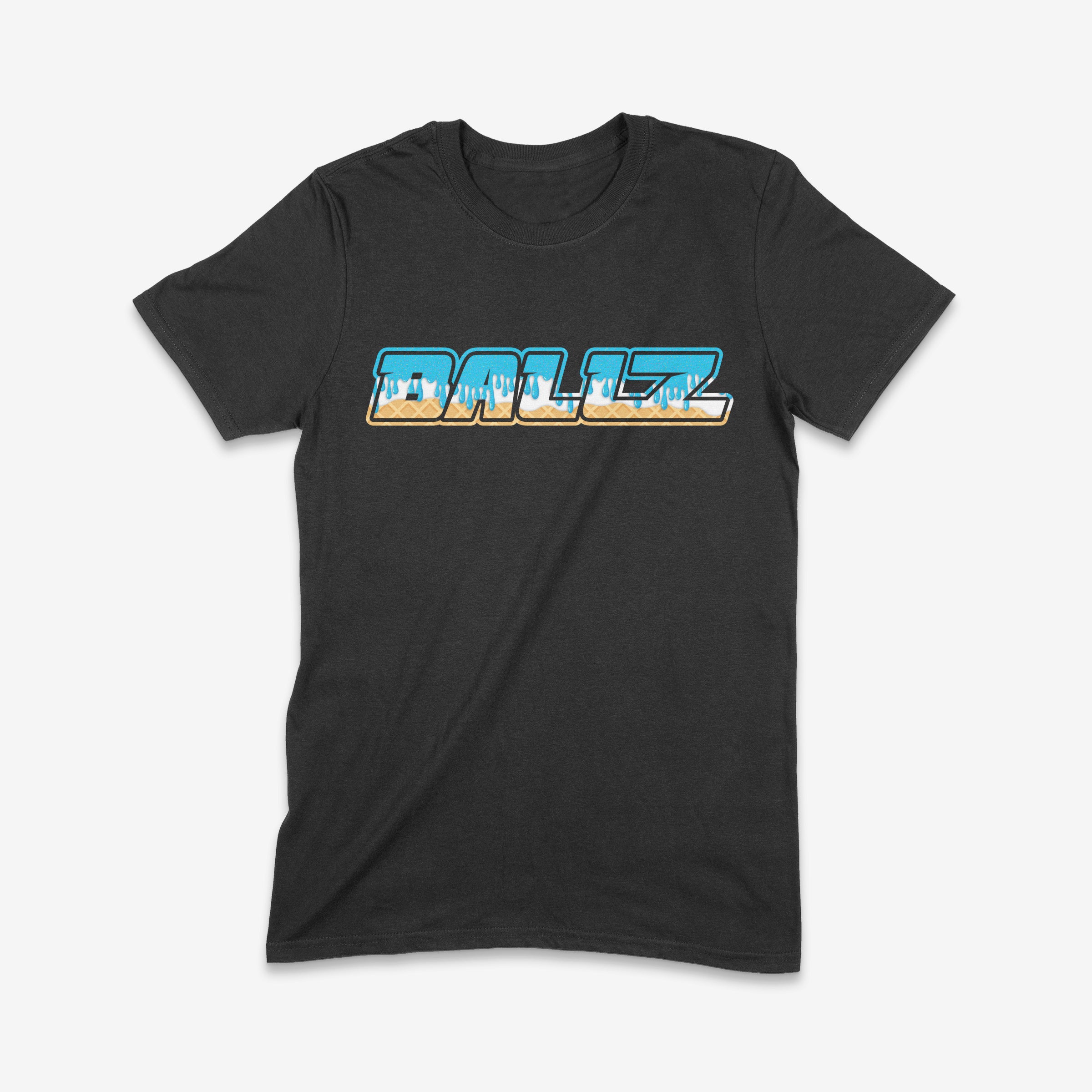 Adult Light Blue Ice Cream Drip Ballz Logo T-Shirt Main image