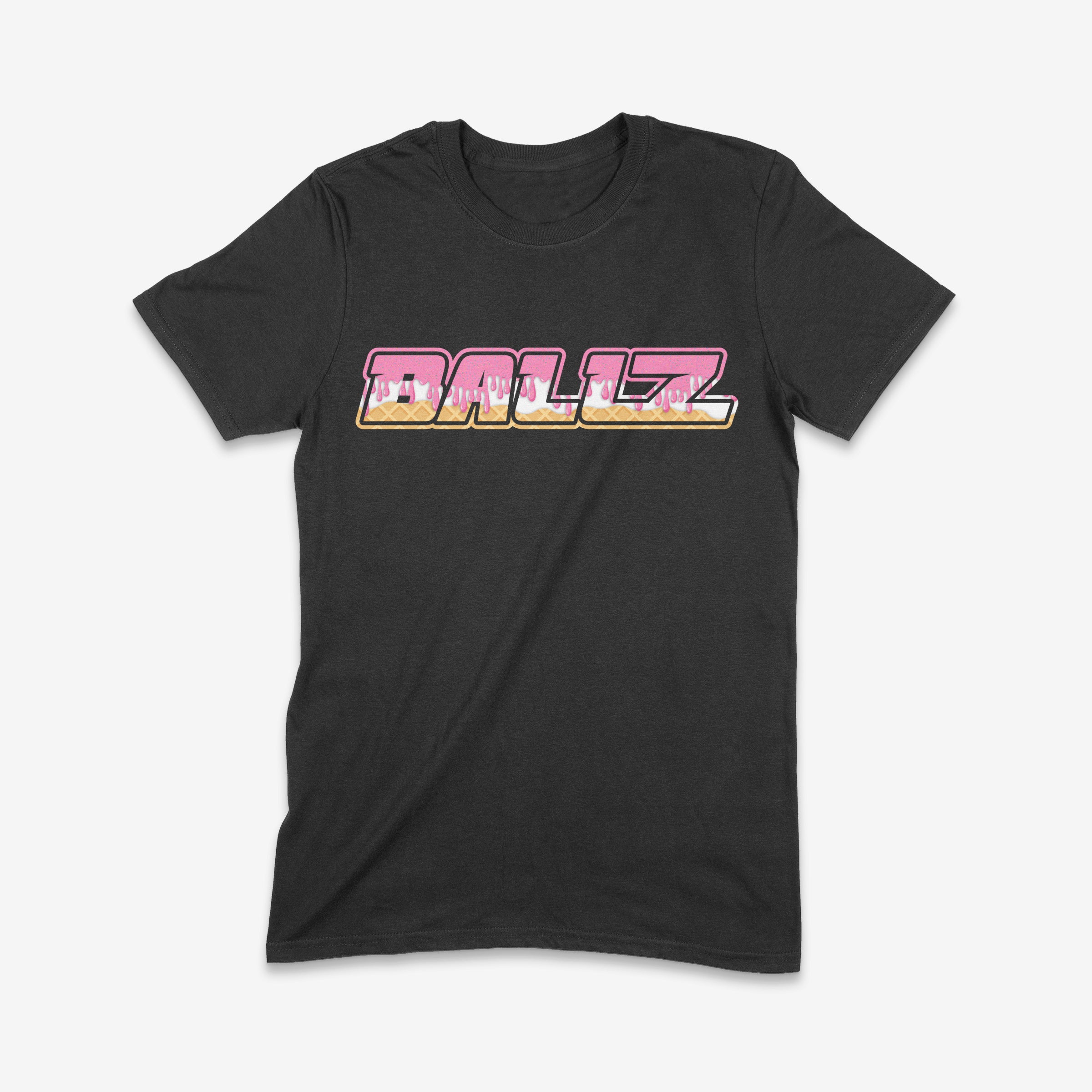 Adult Pink Ice Cream Drip Ballz Logo T-Shirt Main image