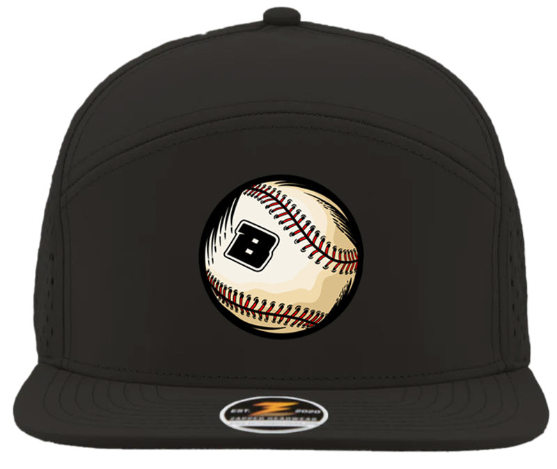 Black Baseball 7 Panel Hat