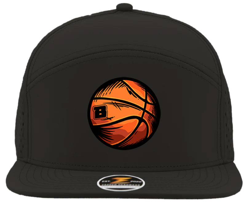 Youth Black Basketball 7 Panel Hat Main image