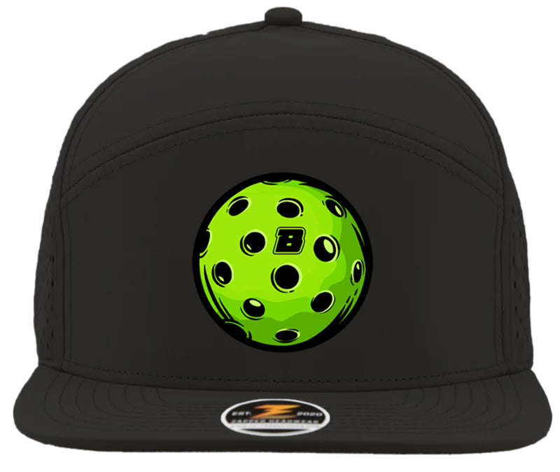 Black Pickleball 7 Panel Hat Main image