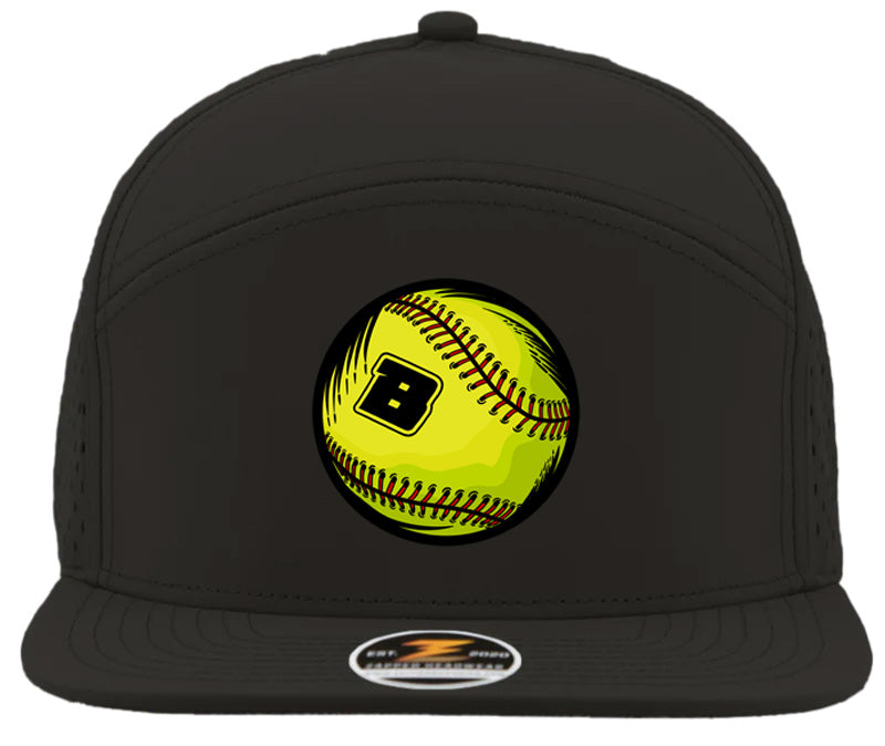 Youth Black Softball 7 Panel Hat Main image