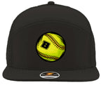 Black Softball 7 Panel Hat