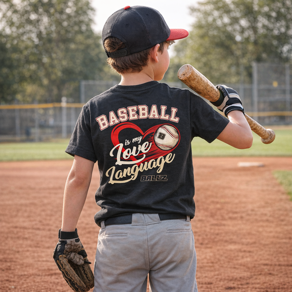 Youth Baseball is My Love Language T-Shirt (Black)