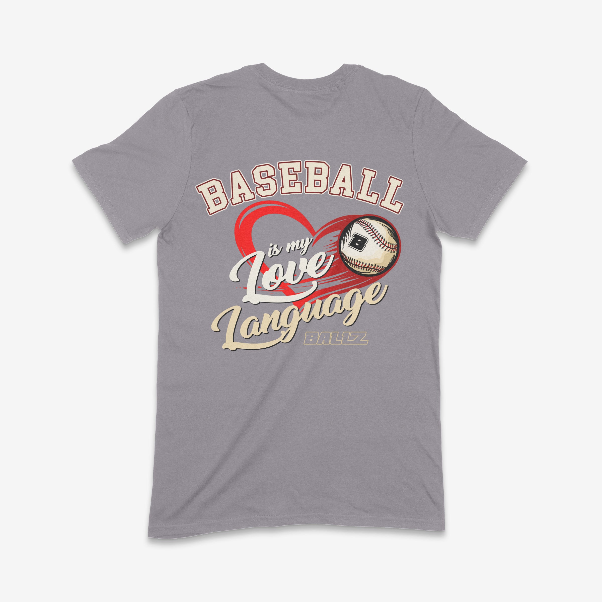 Adult Baseball is My Love Language T-Shirt (Charcoal Grey) Main image