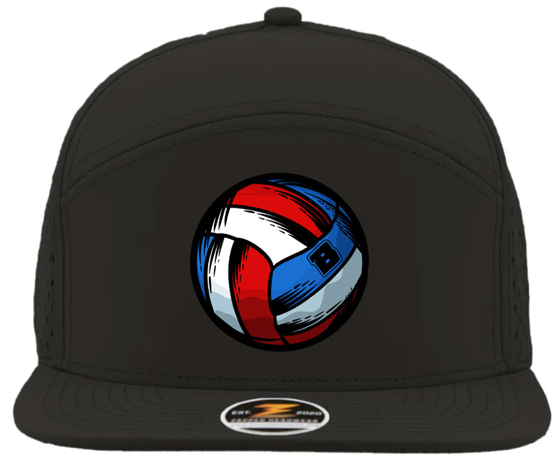 Youth Black Volleyballz 7 Panel Hat Main image