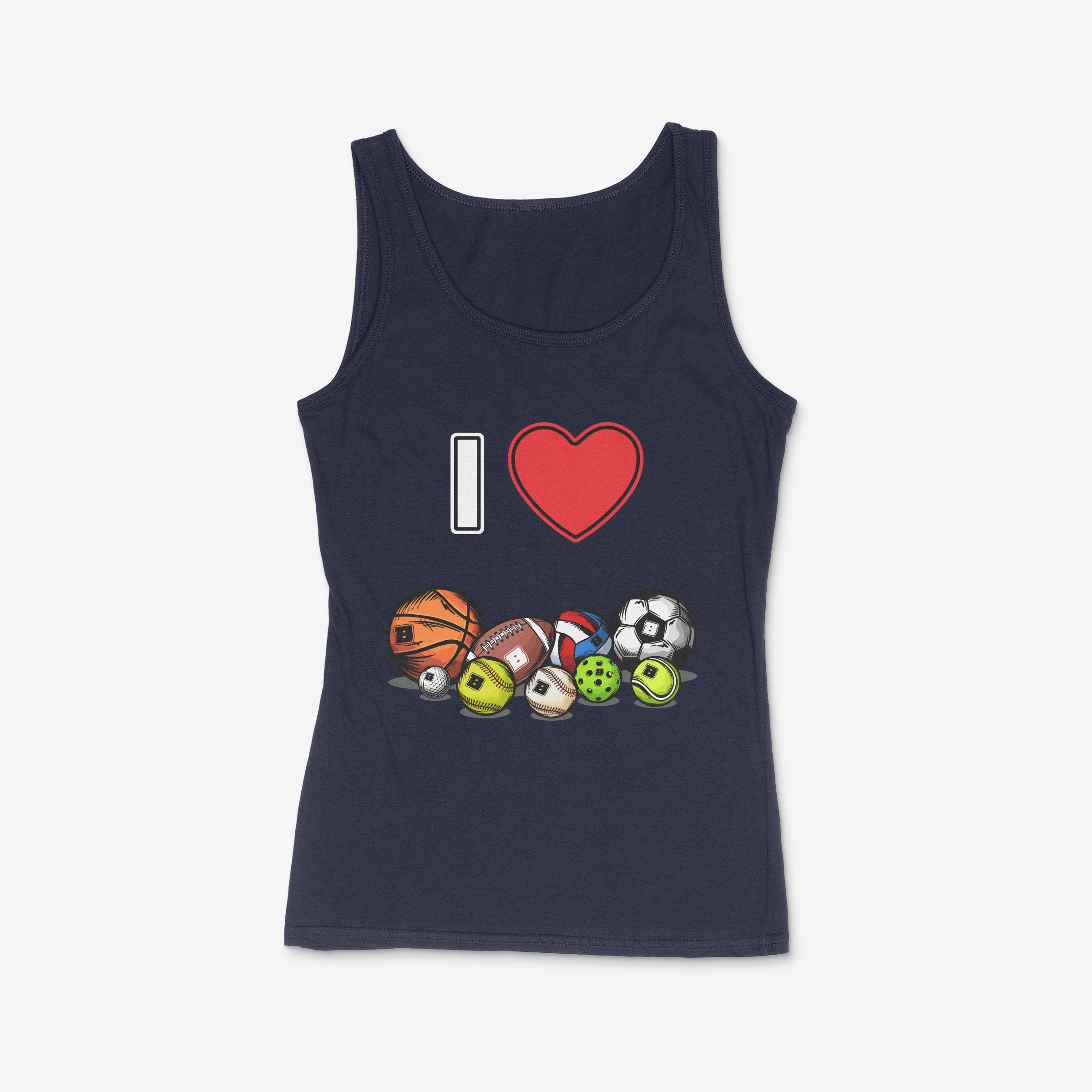 I Love Sports Ladies Tank Top – Matching Family Tees for Game Day