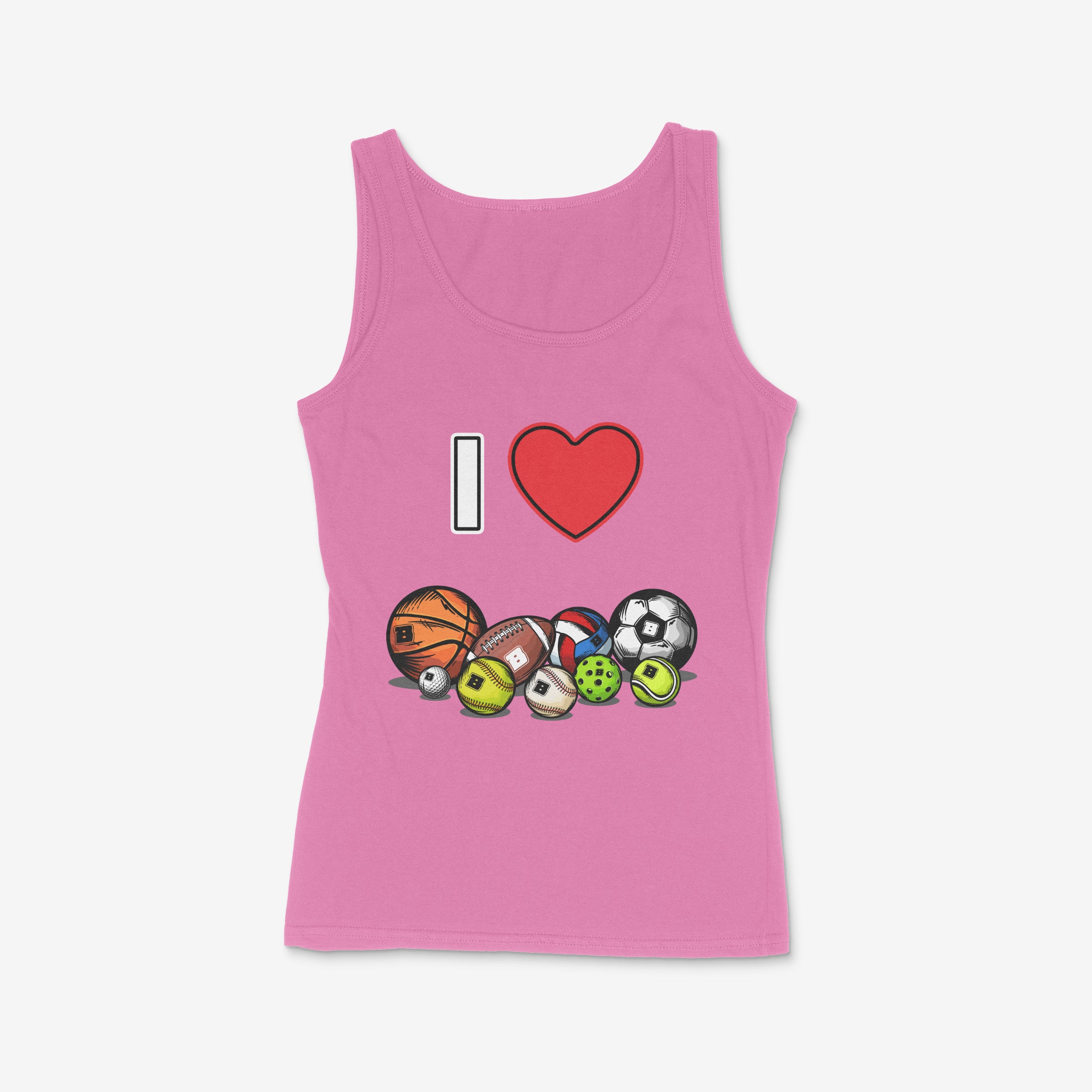 I Love Sports Ladies Tank Top – Matching Family Tees for Game Day