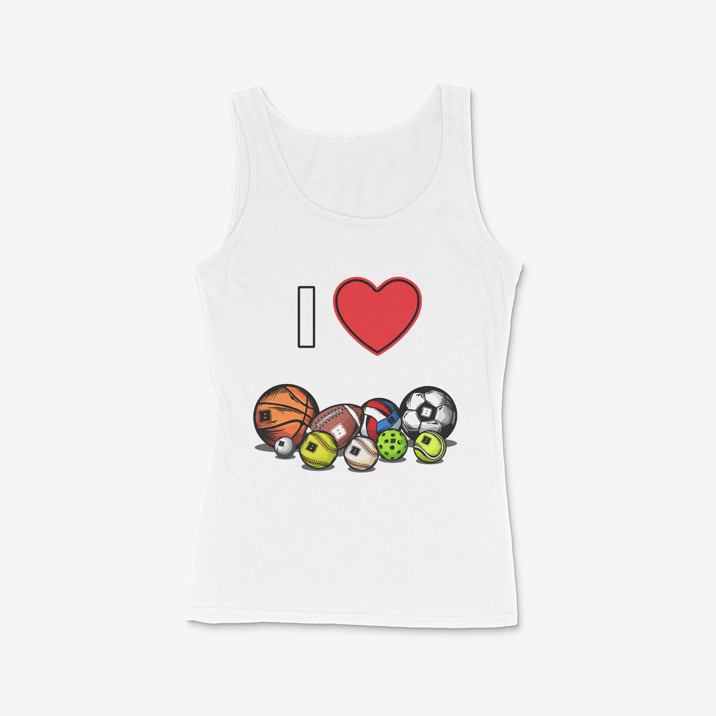 I Love Sports Ladies Tank Top – Matching Family Tees for Game Day