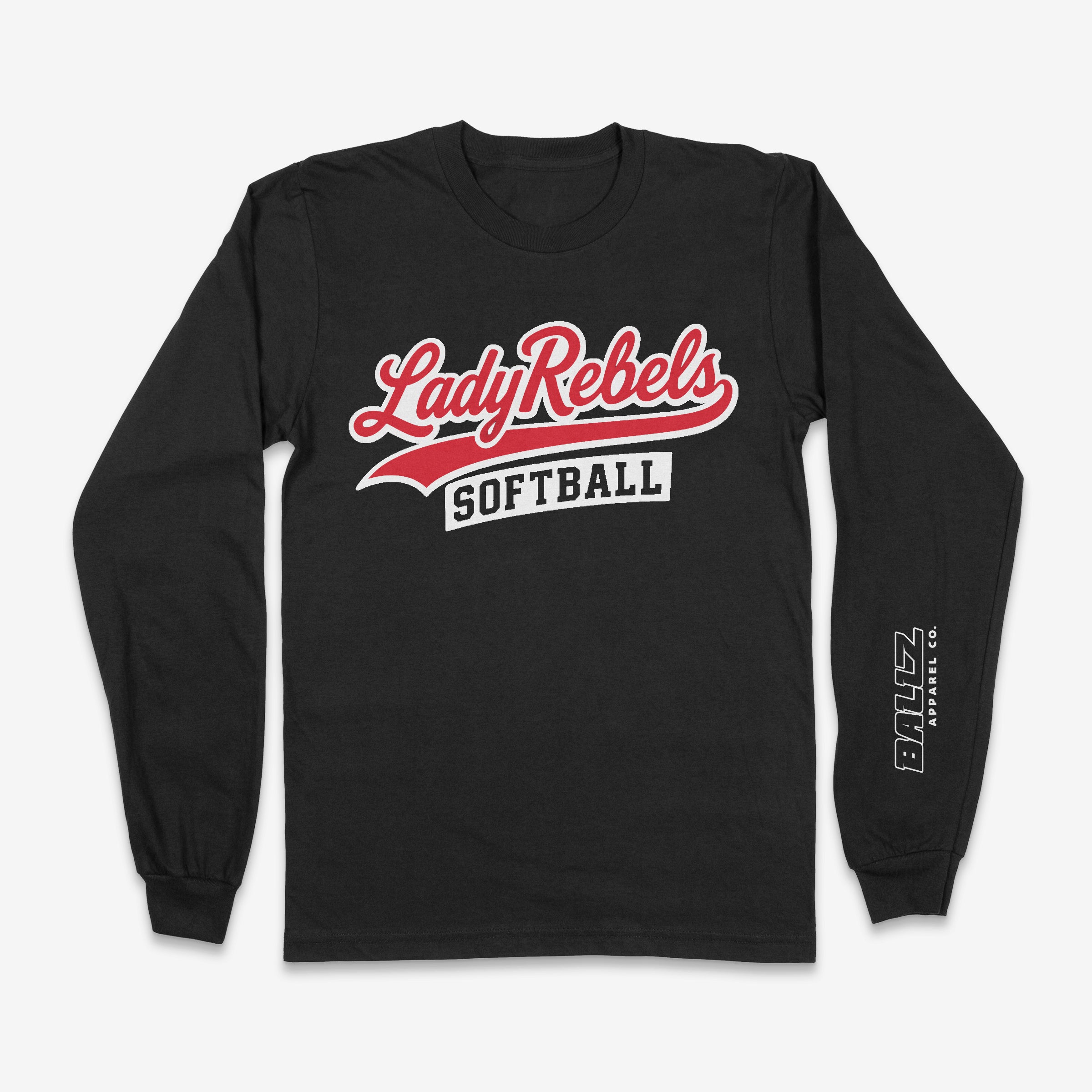 Adult Lady Rebels Logo Black Long Sleeve Shirt Main image