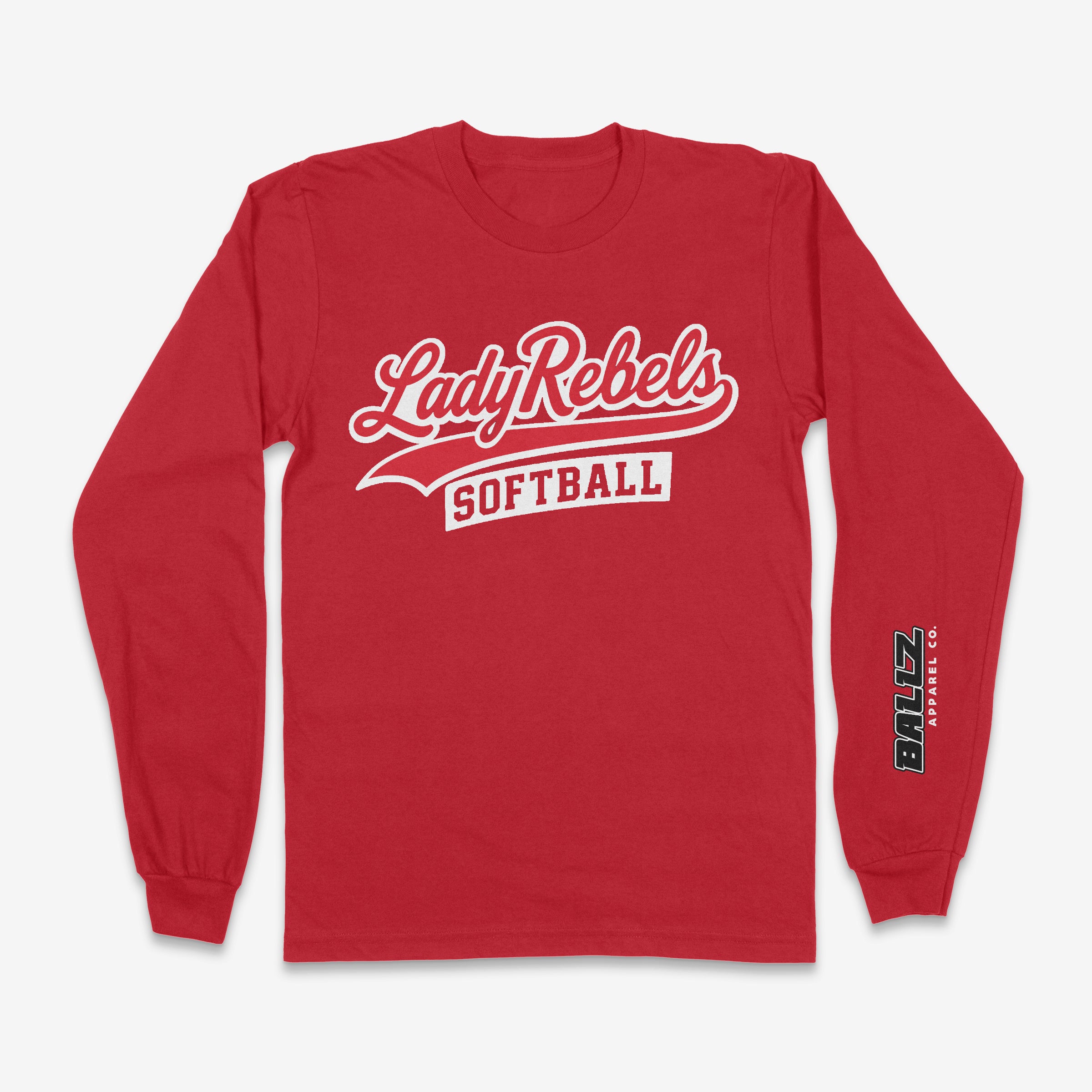 Adult Lady Rebels Logo Black Long Sleeve Shirt Secondary image