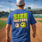 Yellow Size Matters Softball vs Baseball Adult T-Shirt
