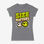 Ladies Yellow Size Matters Softball vs Baseball Fitted T-Shirt