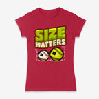 Ladies Yellow Size Matters Softball vs Baseball Fitted T-Shirt